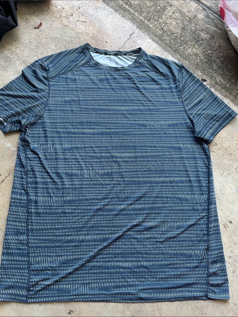 Men's Blue Patterned Performance Tee